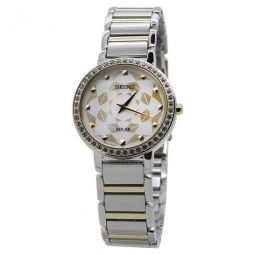 Crystal Silver Gold Dial Ladies Watch