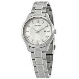 Noble Quartz Silver Dial Stainless Steel Ladies Watch
