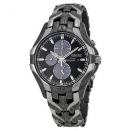 Solar Chronograph Black Dial Stainless Steel Mens Watch