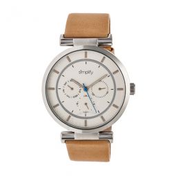 The 4800 Silver Dial Khaki Leather Watch