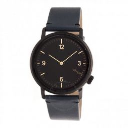 The 5500 Black Dial Slate Leather Watch
