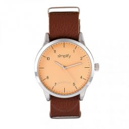 The 5600 Nude Dial Light Brown Leather Watch