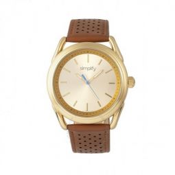 The 5900 Gold Dial Camel Leather Watch sim5903