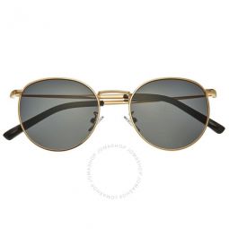 Unisex Gold Tone Round Sunglasses