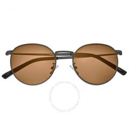 Unisex Gunmetal Round Sunglasses