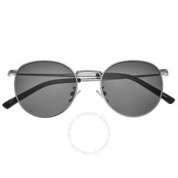 Unisex Silver Tone Round Sunglasses