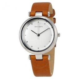 Tanja Silver Dial Ladies Leather Watch