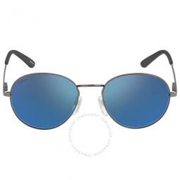 Prep Polarized Blue Mirror Round Unisex Sunglasses