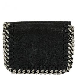 Black Ladies Falabella Small Flap Wallet
