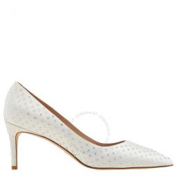 Ladies White Forever Crystal 75 Pumps, Brand Size 35 ( US Size 4.5 )
