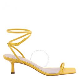 Ankle Bind 50 Entwined Leather Sandals In Turmeric, Brand Size 35 (US Size 5)