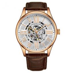 Legacy Silver Dial Brown Leather Mens Watch