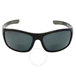 Cover Bi-Focal Reader 1.50 Polarized Grey Wrap Unisex Sunglasses
