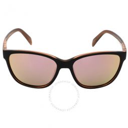 Dawson Polarized Pink Gold Mirror Square Unisex Sunglasses
