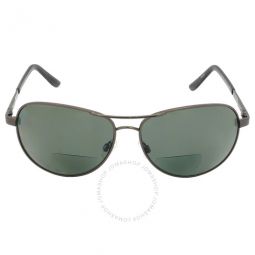 Pilot Bi-Focal Reader 2.50 Polarized Grey Unisex Sunglasses
