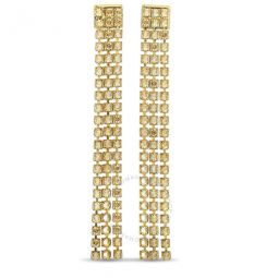 Fit 23K Yellow Gold Plated Stainless Steel Yellow Crystal Earrings
