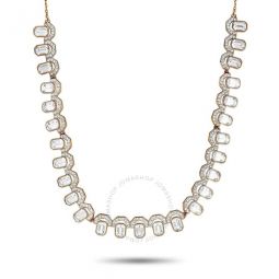 Gallery Square Rose Gold-Plated Crystal All-Around Necklace