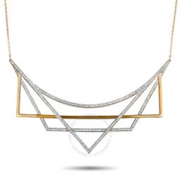 Geometry White and Rose Gold Plated Crystal Necklace