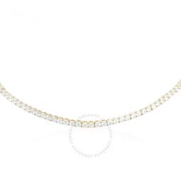 Gold-Tone Plated Crystal Matrix Tennis Necklace