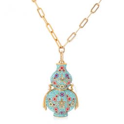 Gold-Tone Plated Flower Of Fortune Necklace
