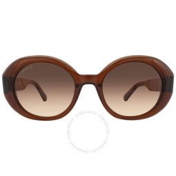 Gradient Brown Oval Ladies Sunglasses