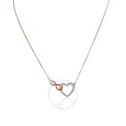 Infinity Heart Necklace, White, Mixed Metal Finish