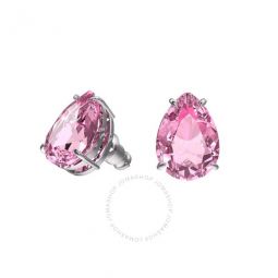 Ladies Gema Stud Drop cut Pink Crystal Earrings