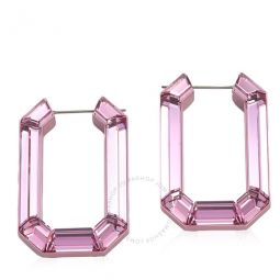 Ladies Pink Lucent Hoop Earrings