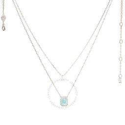 Millenia Octagon Cut Rhodium Plated Layered Necklace