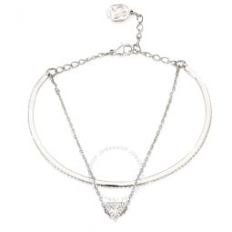 Ortyx Ladies Bracelet Triangle Cut, Pave, White, Rhodium Plated, Size L