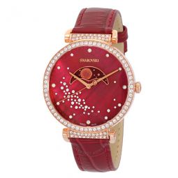 Passage Moon Phase Quartz Burgundy Mother of Pearl Dial Ladies Watch