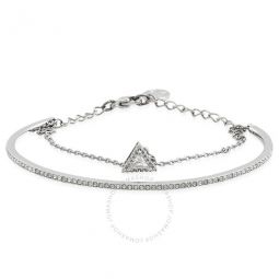 Rhodium Plated Triangle Cut Pave Ortyx Bracelet, Size M