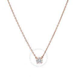 Rose Gold-Tone Plated White Round Cut Constella Pendant Necklace