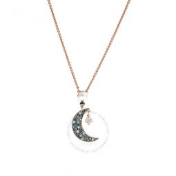 Symbolic Moon And Star Rose Gold-Tone Plated Pendant Necklace
