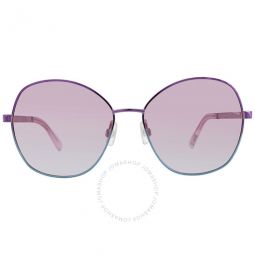 Violet Gradient Mirror Butterfly Ladies Sunglasses