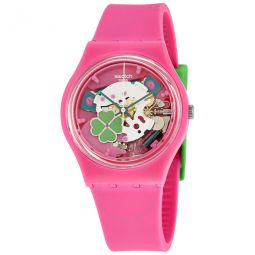 Flowerfull Pink Silicone Ladies Watch