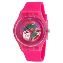 Pink Lacquered Pink Silicone Unisex Watch
