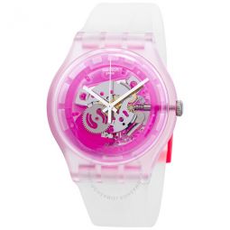 Pinkmazing Pink Skeleton Dial Watch