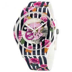 Rose Explosion Rose Patterned See Through Dial Rose Patterned Silicone Unisex Watch