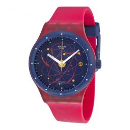 Sisitem Pink Automatic Navy Blue Dial Pink Silicone Unisex Watch