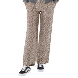 Ladies Beige Glossy Printed Pants, Brand Size 34 (US Size 4)