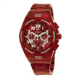 Cruise Chronograph Quartz Crystal Red Dial Mens Watch