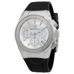 Cruise Diva Pave Chronograph White Dial Watch