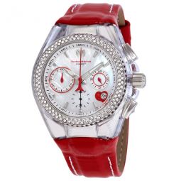 Cruise Valentine Chronograph Crystal Mother of Pearl Dial Ladies Watch 117001