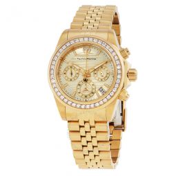 Manta Chronograph GMT Quartz Crystal Gold Dial Ladies Watch