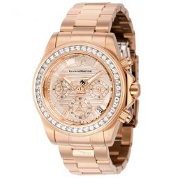 Manta Chronograph GMT Quartz Crystal Rose Gold Dial Ladies Watch