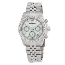 Manta Ray Chronograph GMT Quartz Crystal White Dial Ladies Watch