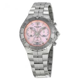 Sea Pearl Chronograph Pink Dial Stainless Steel Ladies Watch 713006