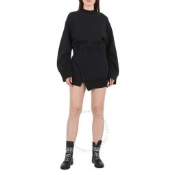 Long-Sleeve Ivory Mini Dress In Black, Brand Size 40 (US Size 6)