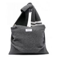 Med Grey Jersey Stitch Merino Sweater Shell Bag